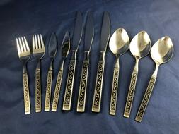 10 Piece Lot Knives, Salad Forks, Soup Spoons  SPANISH COURT