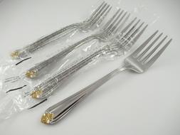 Golden Rosebud Gold Accent 18/8 Stainless Flatware 6-1/4"