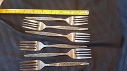 6 Nasco Rosevine Caress Salad Forks