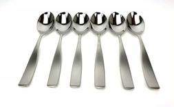 6 Mikasa SATIN LOFT 18/10 Oval Soup Spoons 7 1/2" Stainless 