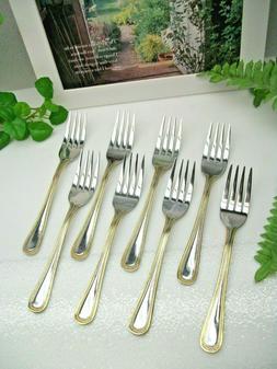 8   International Silver  ROYAL BEAD GOLD Accent  Stainless 