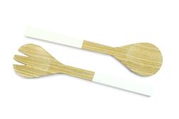 Bamboo Salad Server Set - 12&rdquo; Long - One Pair - Spoon and 
