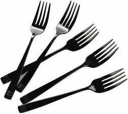 Yubine Black Stainless Steel Dessert Fork, 6.7 Inch Salad Fo