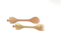 Cardon salad fork and spoonSKU: H2200, Palo Santo wood, by A