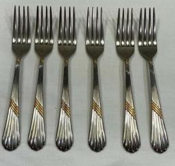 Mikasa CATALINA GOLD STAINLESS  Salad Forks-Set Of 6