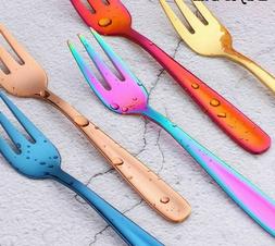 Cutlery Utensil Stainless Fork Salad Cake Fruits Tableware K