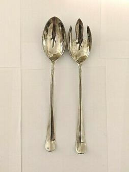 EP Zinc Salad Serving Fork & Spoon Vintage Flatware Silverpl