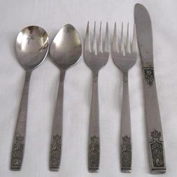 Imperial Stainless Flatware Young Rose 2 Salad Forks, 1 Knif