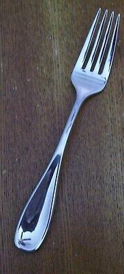 1 Salad Fork Oneida Stainless Voss Glossy Wide Tip Concave 1
