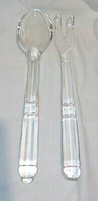 Vintage Glass Salad Fork Spoon Set