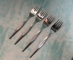 MONTREAUX- FOUR SALAD FORKS-National Stainless Glossy/Satin 