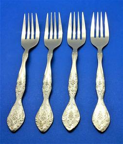 Orleans ORL24 Floral Stainless Flatware -- Set of 4 Salad Fo