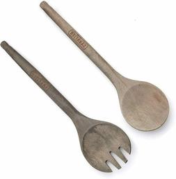 Sabatier Rustic Beechwood Fork and Spoon Salad Server Set, 1