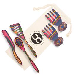Rainbow 5-Pc Pakka Wood Kitchen Utensil Serving Set Wooden S