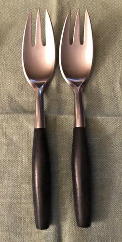 Set of 2 Vintage DANSK KONGO-BLACK Satin Stainless Steel Ger