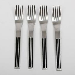 Set of 4 Dansk Thebe Black Stripe Stainless Steel Flatware S
