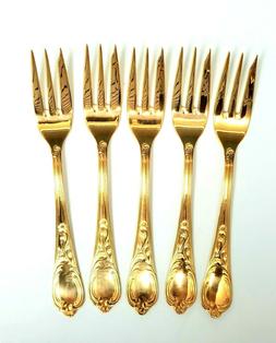 Set of 5 Rostfrei Solingen Germany 23/24K Gold Plated 18/10 