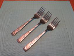 Oneida Stainless Lot of 3 TUSCANY Cake Salad Desert Forks - 