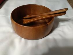 VINTAGE Mid Century TEAK WOOD SALAD and SERVING BOWL with SP