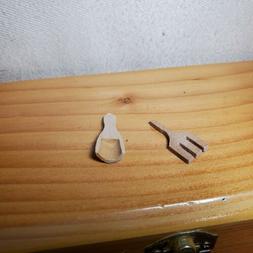 Vintage Miniature Dollhouse Wooden Utensils Scoop Salad Mixi