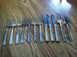 Vintage Reed & Barton Select Gold Accent 12 Pc Silverware Kn