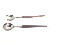 Vintage Stainless Steel Salad Fork & Serving Spoon Set Made 
