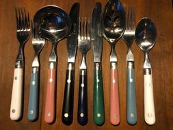 WF MARDI GRAS Flatware White Mauve Burgundy Rose Blue Black 