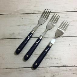 WF Washington Forge Mardi Gras Salad Fork x 3 Blue Cobalt