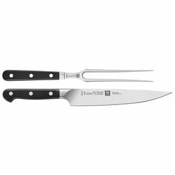 ZWILLING PRO 2-PC CARVING KNIFE & FORK SET. NEW SEALED